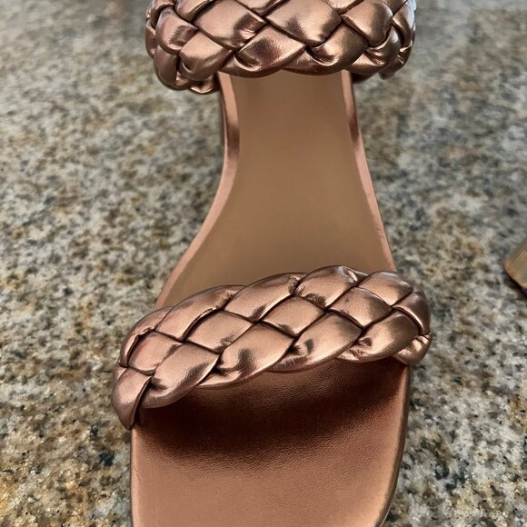 Copper metallic dressy chunk heel sandals - Picture 3 of 4